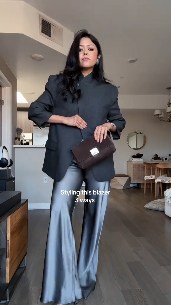 Minimalist High-Neck Wool Blazer