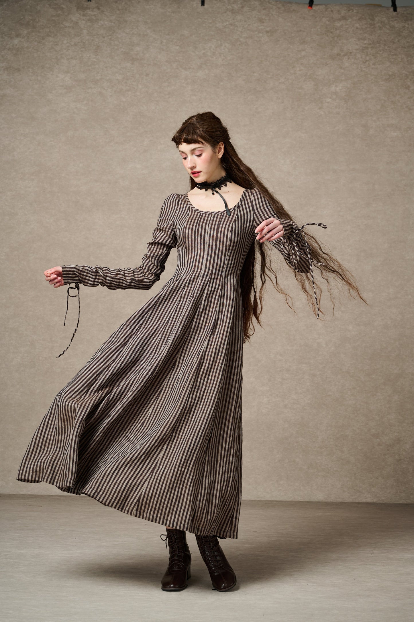 Victorian maxi linen dress