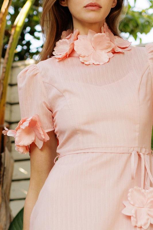 Blush Garden Floral Midi Dress