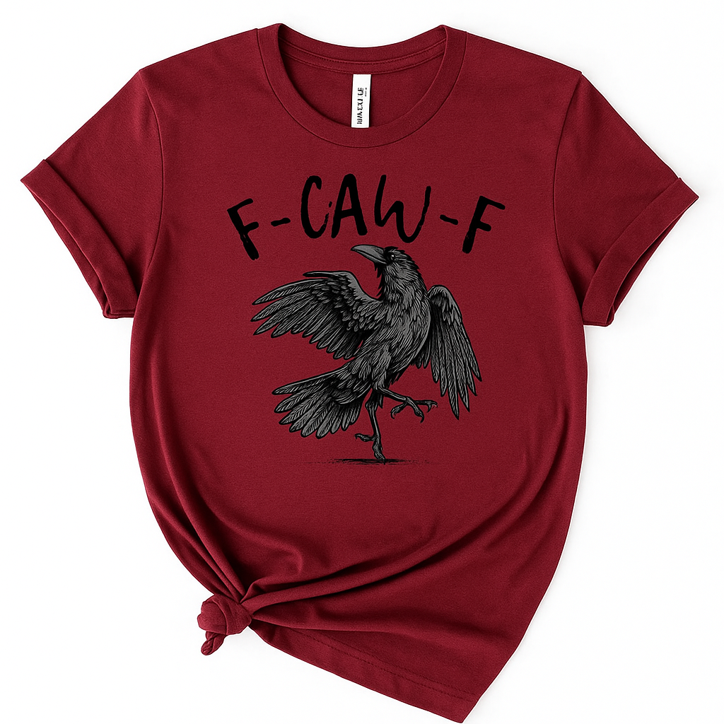 F-CAW-F Gothic Raven T-Shirt, Snarky Halloween Tee for Sassy Goths and Crow Lovers