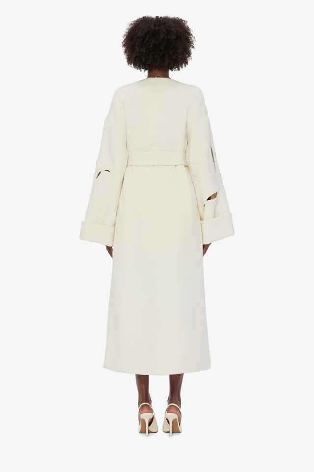 Ivory Bloom Wool Coat