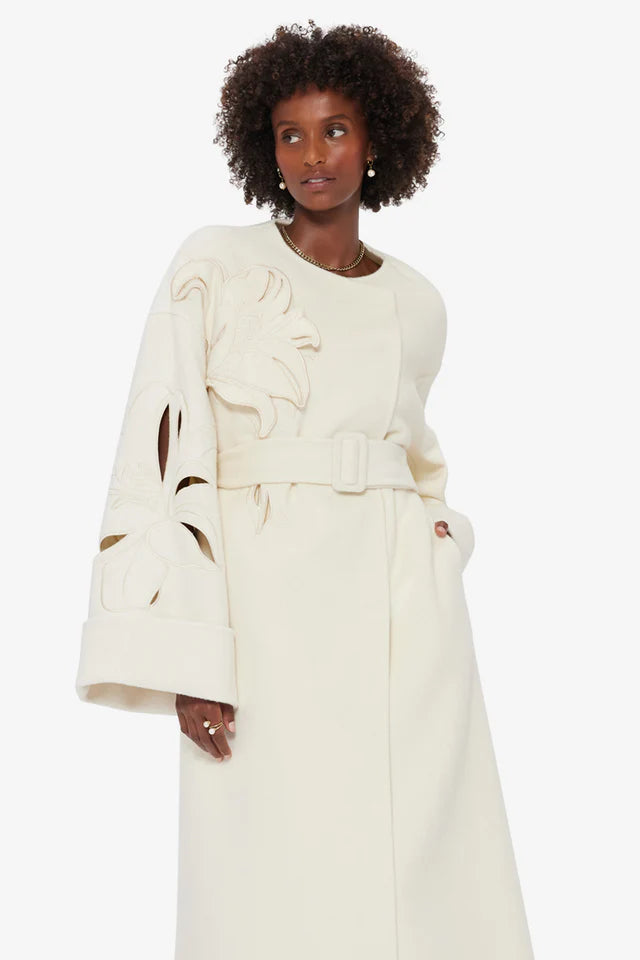 Ivory Bloom Wool Coat