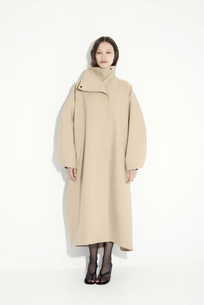 Sculptural Oversized Long Coat – Modern Minimalist Chic