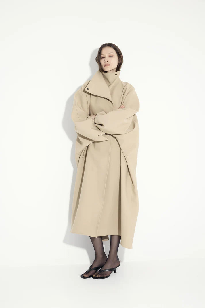 Sculptural Oversized Long Coat – Modern Minimalist Chic