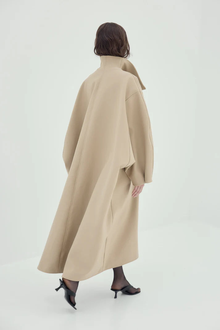 Sculptural Oversized Long Coat – Modern Minimalist Chic