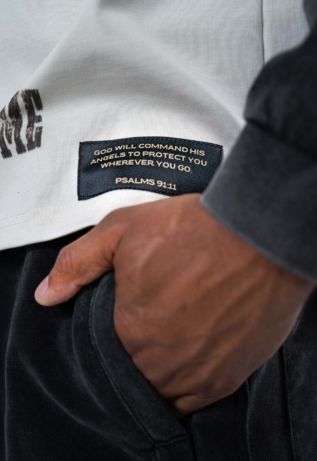 "PROTECTED BY GOD" DOUBLE LAYERED BOXY TEE