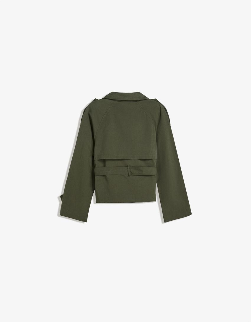 Trendy Wide-Collar Cropped Coat – Effortless Chic