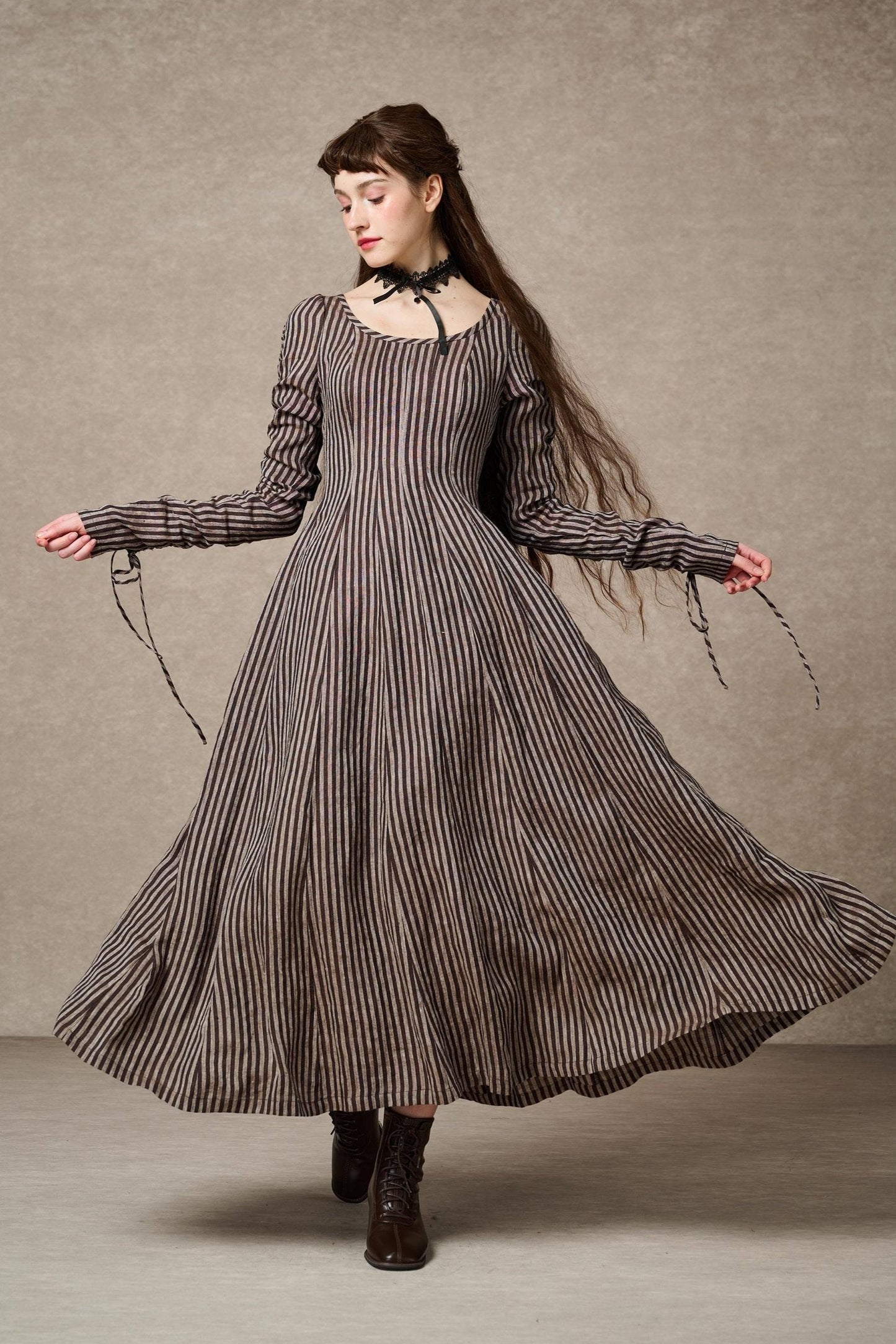 Victorian maxi linen dress