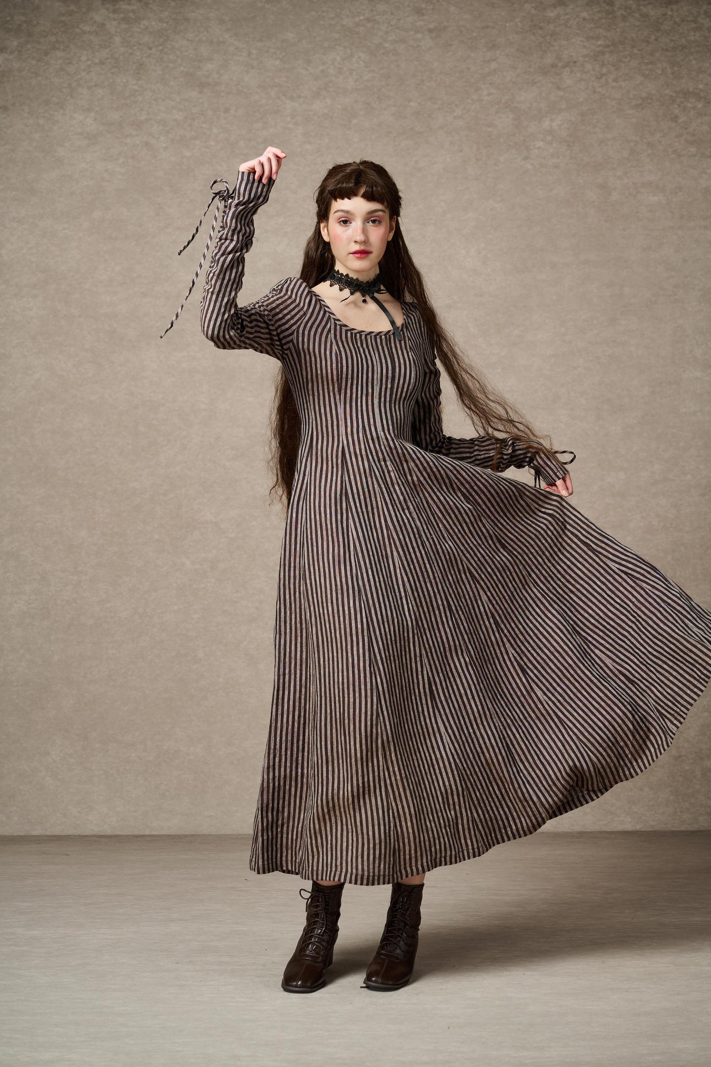 Victorian maxi linen dress