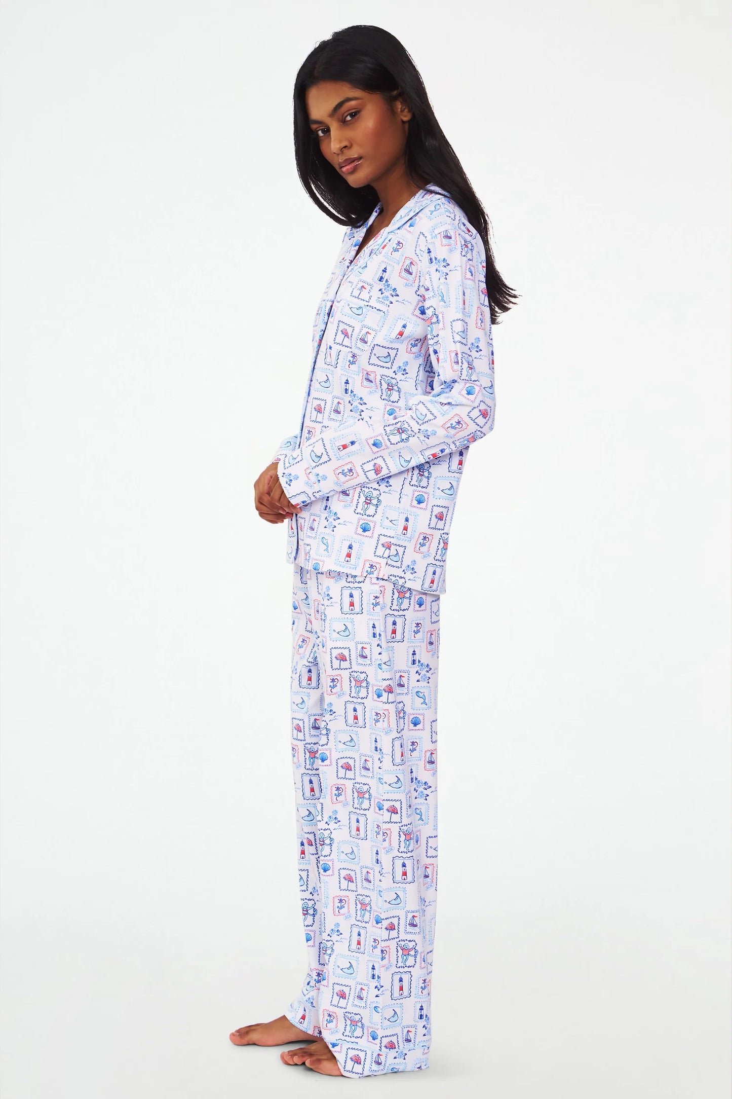 Nantucket Memories Long Sleeve Polo Pajamas