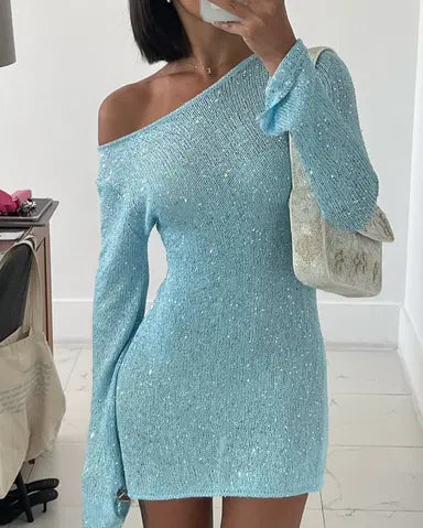 Sparkle Nights One-Shoulder Mini Dress