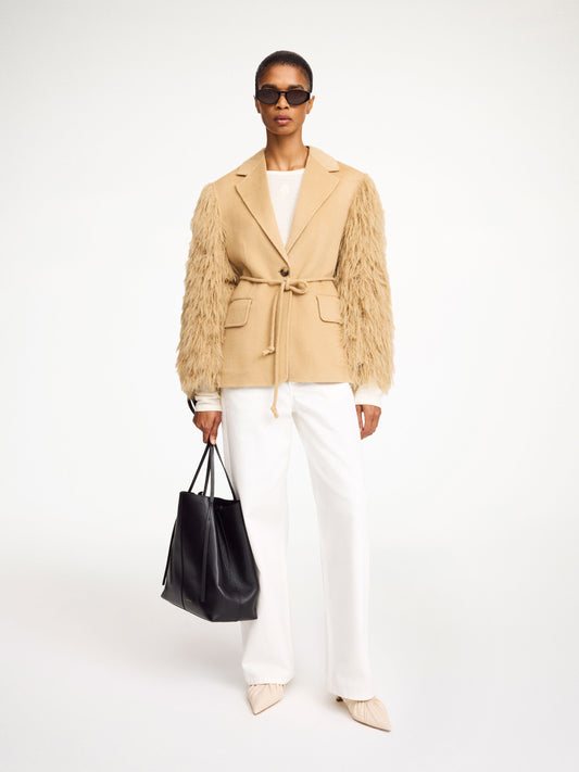 Camel Luxe Textured Blazer
