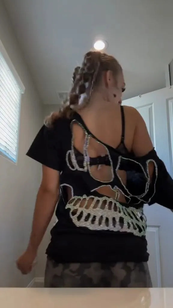 Sparkle Skeleton Backless Top