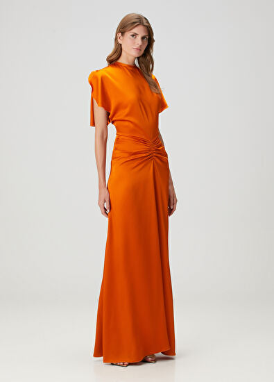 Sunset Glow Satin Maxi Dress