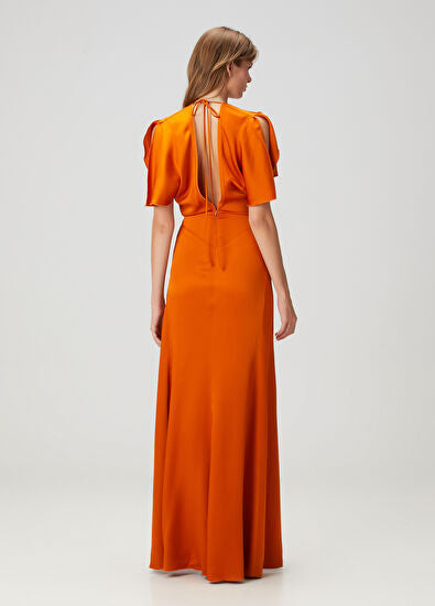 Sunset Glow Satin Maxi Dress